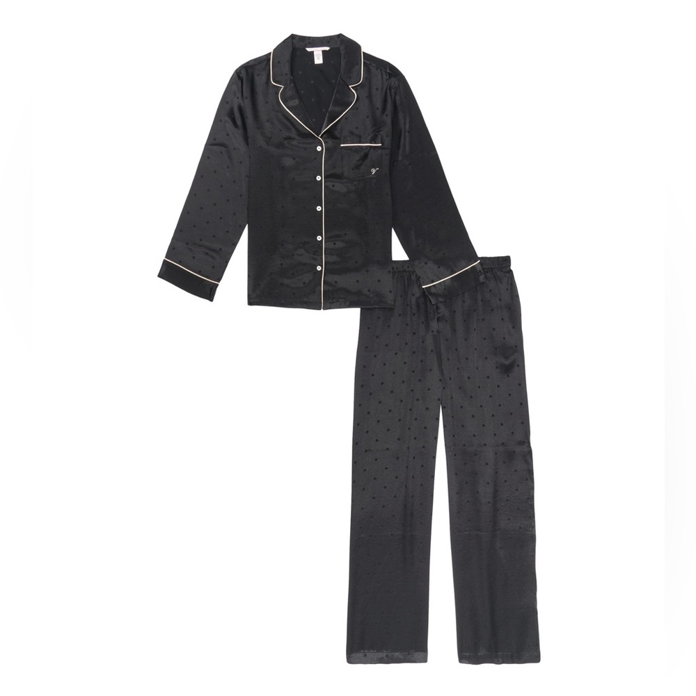 Victoria Secret Black Satin Pajama (size S)